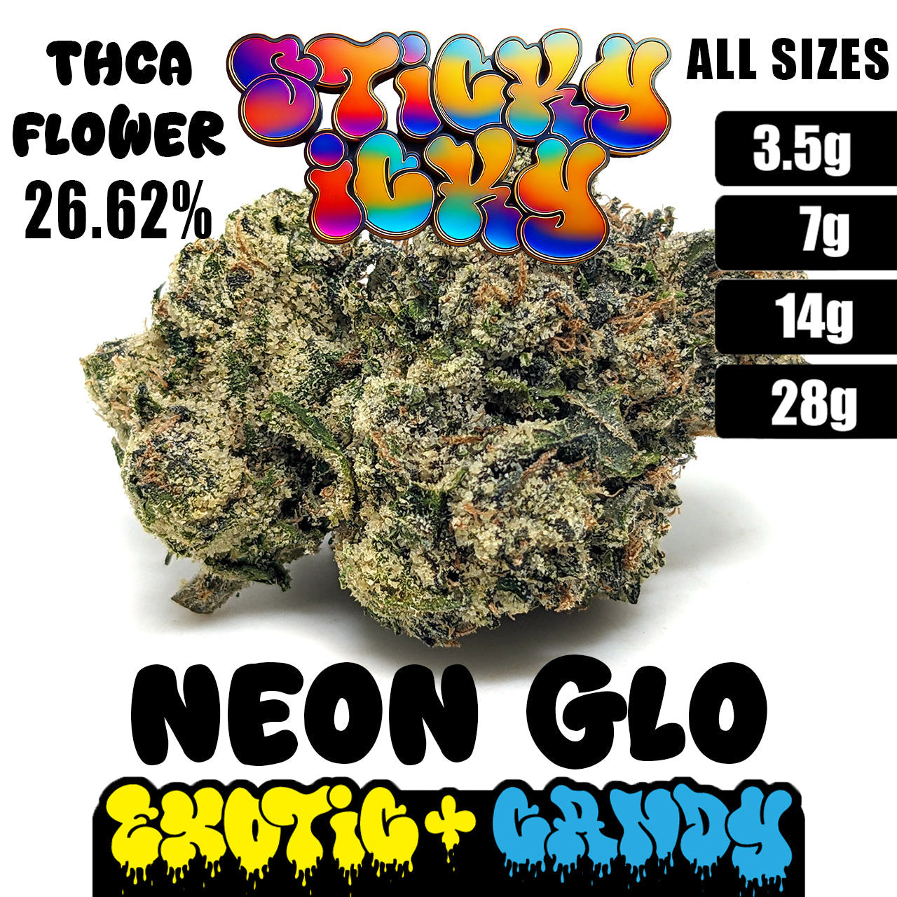 Sticky Icky - THCA Exotic+ Candy Flower - Neon Glo [Sativa]