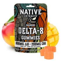 Warrior 4:1 Delta 8+CBG Gummies 1000mg 20ct (Display of 6) by Native Extracts *Drop Ship* (MSRP $29.99 Each)
