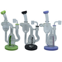 Ruckus - 10" Color Trim Recycler Water Pipe - with 14M Banger (MSRP $90.00)