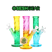 SeshGear - 7.75" Twist Straight Tube Ombre Glass Water Pipe *Drop Ship* (MSRP $25.99)