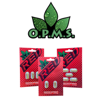 OPMS - Red Capsules - Assorted Counts - Display of 10 (MSRP $17.99-$39.99ea)