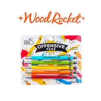 Novelty Pens (Pack of 5) by Wood Rocket *Drop Ship* (MSRP $15.00)