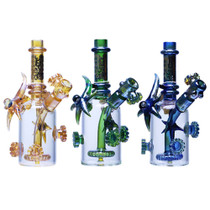 Cheech Glass - 9" Grinding Gears Water Pipe - with 14M Bowl (MSRP $140.00)