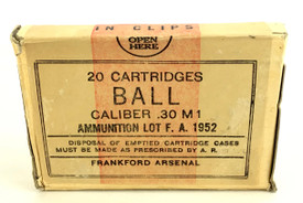 20 rounds - .30-06 Springfield M1 Ball Ammunition