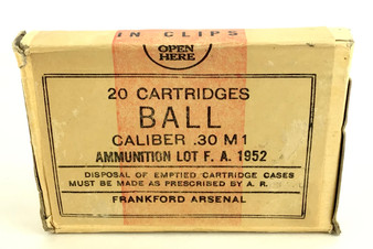 20 rounds - .30-06 Springfield M1 Ball Ammunition