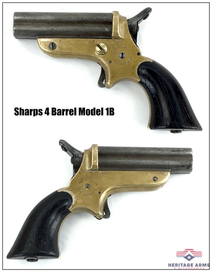 Rare Three-Digit Ser # - C. Sharps & Co. Model 1A  Four-Barrel Pepperbox Pistol