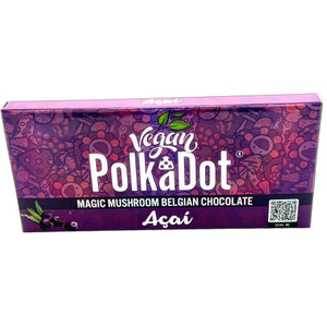 Indulge in the delightful fusion of rich Belgian chocolate and the exotic Açaí flavor, expertly infused with the natural magic of psilocybin by Polkadot. Our Magic Mushroom Belgium Chocolate offers a sensory journey like no other. Explore your consciousness, creativity, and self-discovery with each delicious bite. Remember to consume responsibly, respecting local laws and guidelines. Elevate your taste experience and expand your mind with Polkadot's extraordinary chocolate.