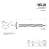 Oval Head Mount Screw / WO4.0×35