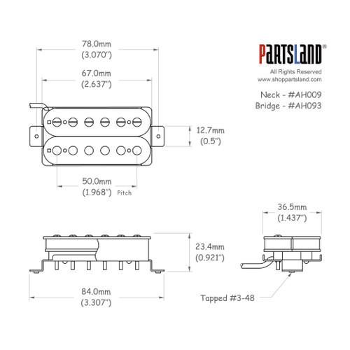 Open type Humbucker Pickup / Alnico 5