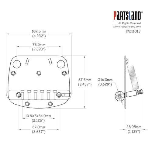 Mustang Style Tremolo Tailpiece Mustang Style Tremolo Tailpiece