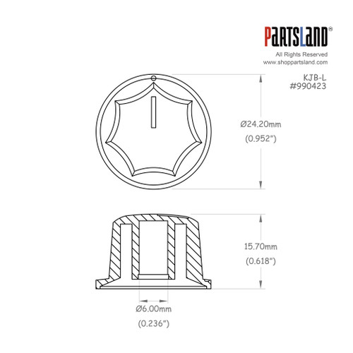 Jazz Bass Knob / Inch