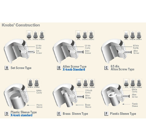 Dome Knobs with Set Screw