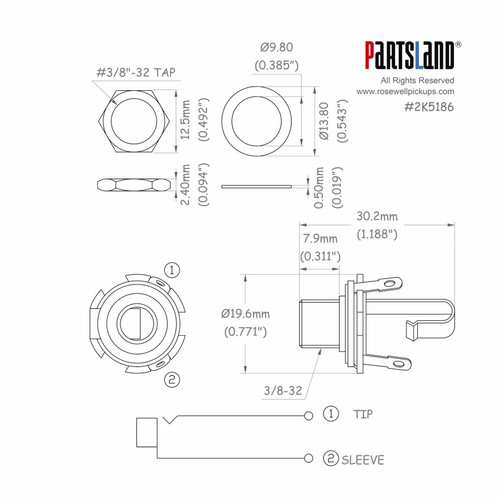 Mono Output Jack-3/8"