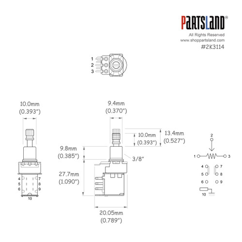 Push-Push Pot Non-Shorting for PCB Terminal