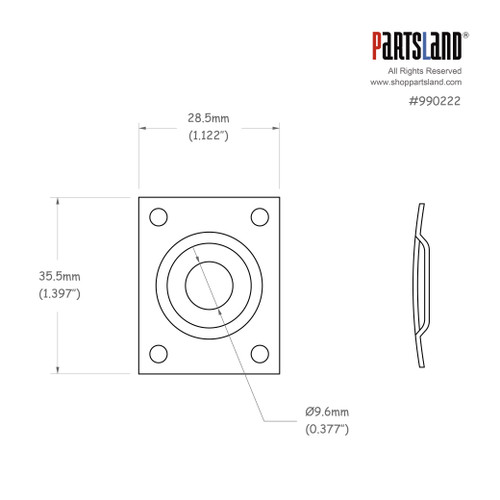 Rectangular dented Metal Jack Plate