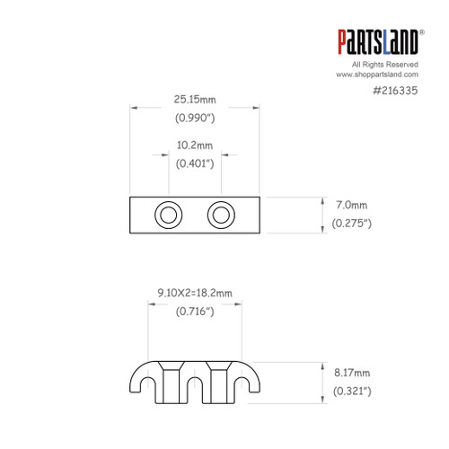 Rectangular Shape Bass String Retainer