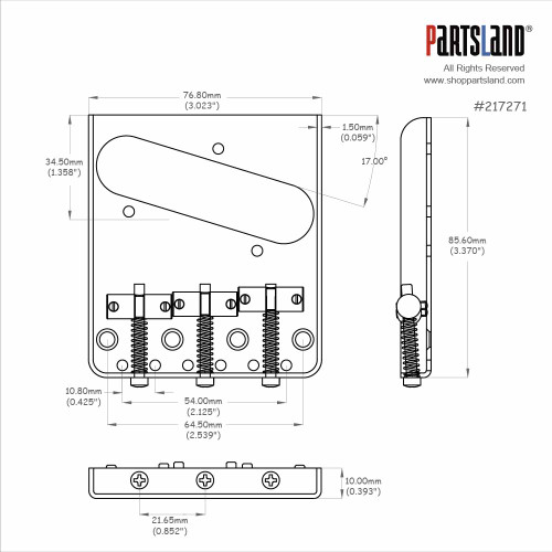 Vintage Tele Bridge with Matt Nickel Saddle Vintage Tele Bridge with Matt Nickel Saddle