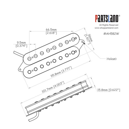 8-string Fanned Fret Humbucker Pickup / Alnico 5 8-string Fanned Fret Humbucker Pickup / Alnico 5