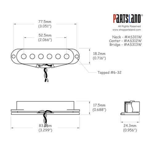 Quarter pound Single coil Pickup / Alnico 5