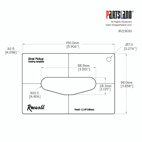 Pickup Routing Template - Strat Pickup Routing Template - Strat