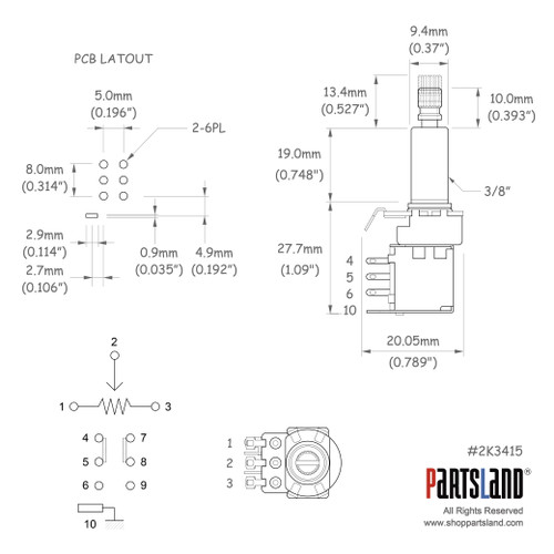 Push-Push Pot for Solder Terminal Push-Push Pot for Solder Terminal