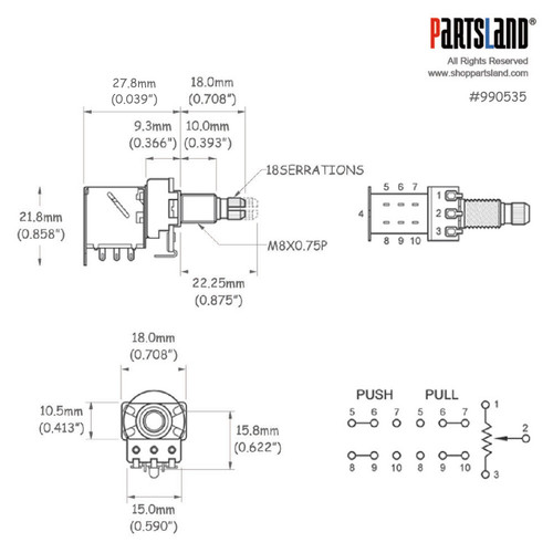 Push-Pull Pots for Solder Terminal Push-Pull Pots for Solder Terminal