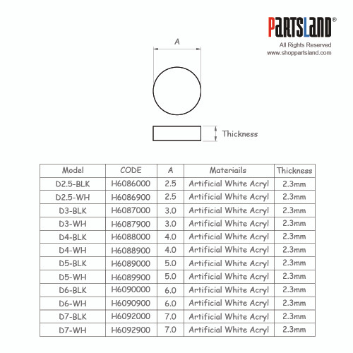 <drop>Dot Position Marks per PCS / Acrylic