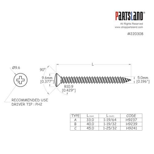 <drop> Oval head Mount Screw / WO5.0×33