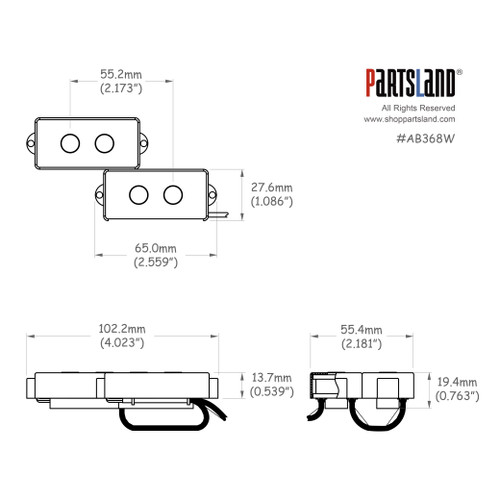 Big Pole 4-string P-bass Pickup / Ceramic
