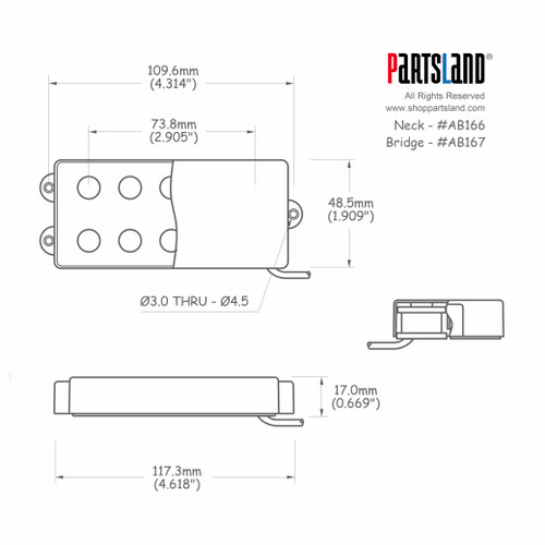Music man style 5-string Non-exposed Bass Pickup / Alnico 5 Music man style 5-string Non-exposed Bass Pickup / Alnico 5