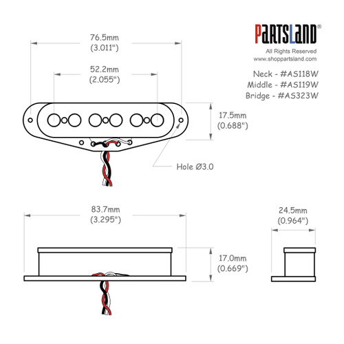 Quarter pound Single-coil Pickup / Alnico 5