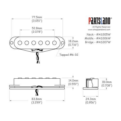 '74 style Vintage Single-coil Pickup / Alnico 5 '74 style Vintage Single-coil Pickup / Alnico 5