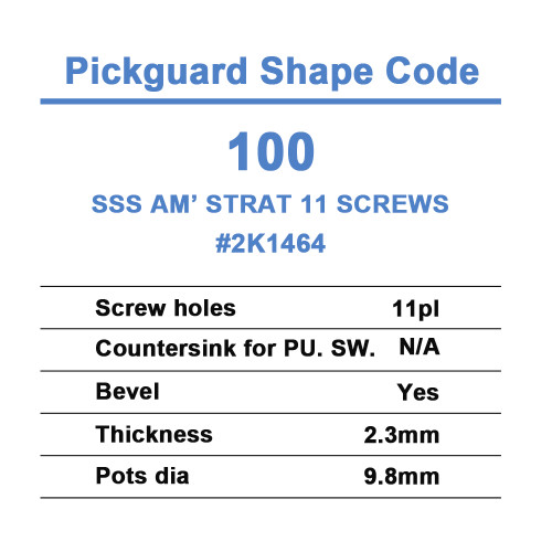 Pearl / SSS AM Strat 11 screws