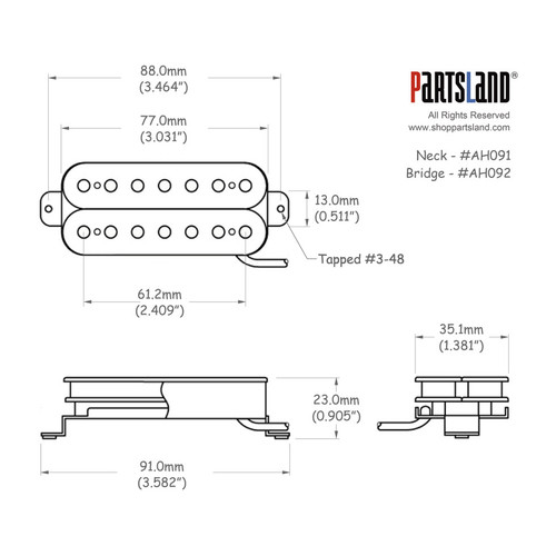 7-string Zebra Humbucker Pickup / Ceramic