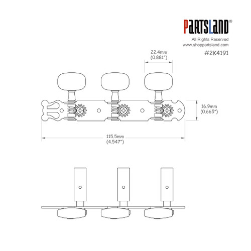 Classical Tuner Standard Oval Button