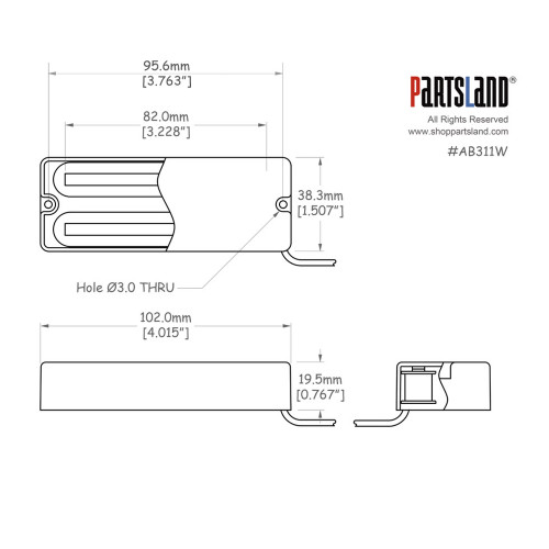 EMG style 5-string Bass Pickup / Ceramic