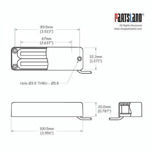 BT type 4-string 3 screw holes Active Bass Pickup / Ceramic