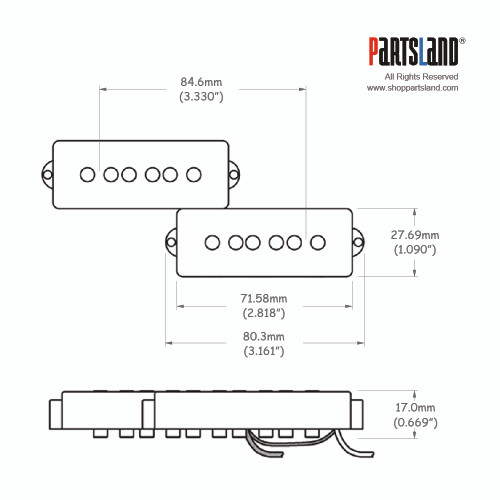 <drop>6-string P-bass Pickup / Alnico 5