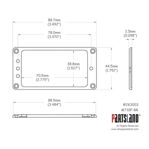 Flat Bottom Humbucker Mounting Ring / MT10