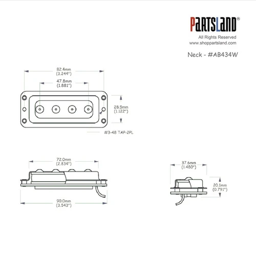 Rickenbacker style 4-string bass Bridge Pickup / Ceramic