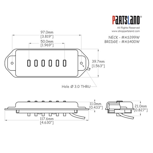 P90 Dog Ear Staple Pickup / Alnico 5 P90 Dog Ear Staple Pickup / Alnico 5
