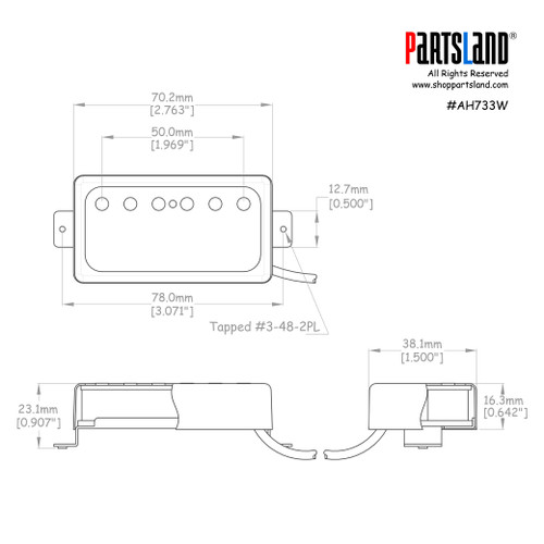 Humbucker size Single Coil Pickup / Alnico 5 Humbucker size Single Coil Pickup / Alnico 5