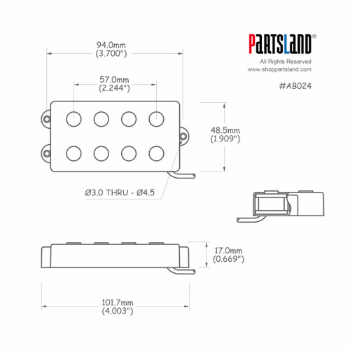 Music man style 4-string Bass Pickup / Alnico 5