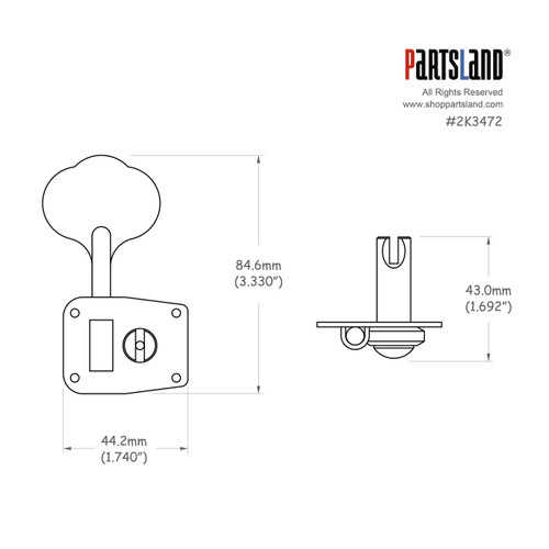 (B-stock/Half price) Elephant Ear style Button, 20:1 Gear Ratio
