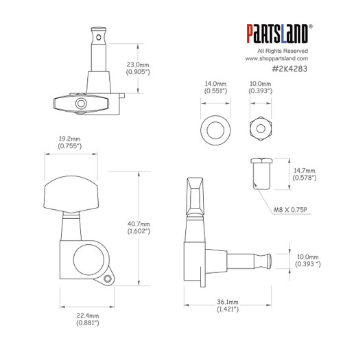 (B-stock / Half price) Schaller Style 6-In-Line Tuner