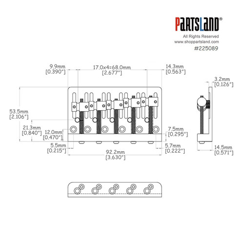 Thin Block 5-string Bass Bridge Thin Block 5-string Bass Bridge