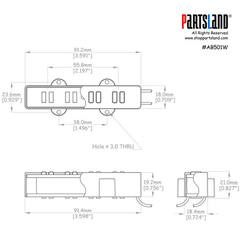 4-string Staple J-bass Pickups / Alnico 5