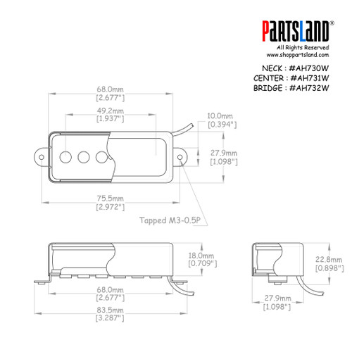 Mini Humbucker sized Quarter Pound Single Pickup / Alnico 5 Mini Humbucker sized Quarter Pound Single Pickup / Alnico 5
