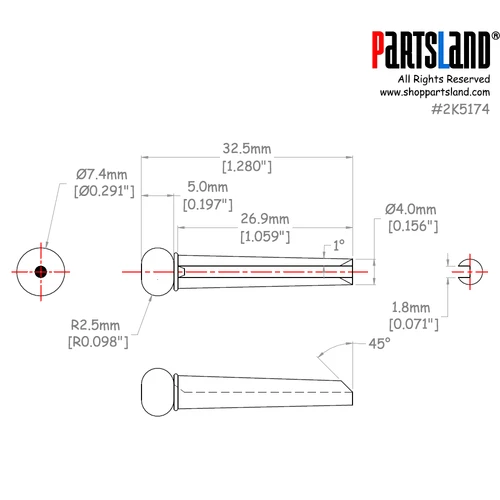 Plastic Bridge Pin with Dot