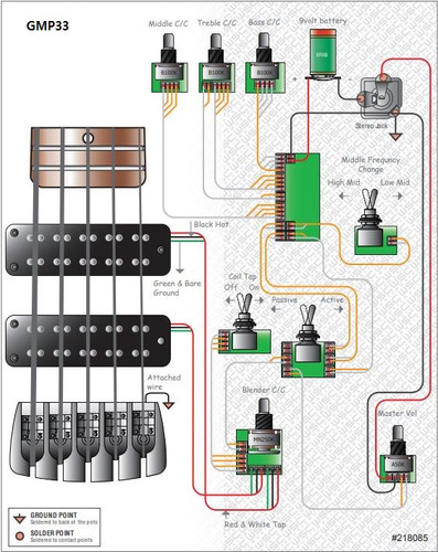 Solderless Passive Preamp with Universal 3-Band EQ / GMP33